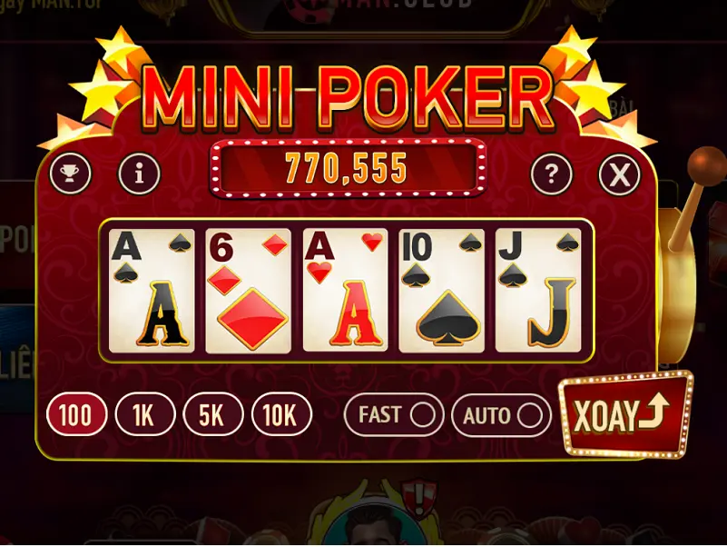Mini poker Manclub - Bật mí cách quay mini poker cực kỳ đơn giản – dễ hiểu