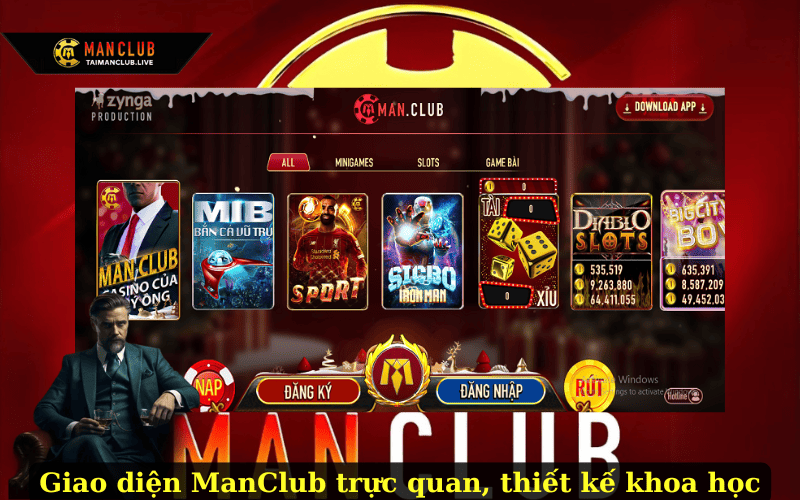 Giao diện ManClub trực quan, thiết kế khoa học