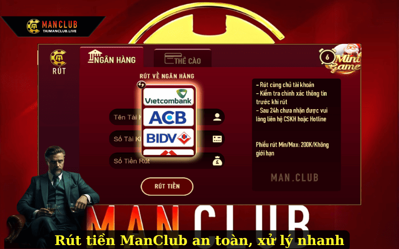 Rút tiền ManClub an toàn, xử lý nhanh
